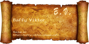 Baffy Viktor névjegykártya